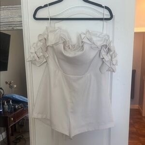 Luxxel Ruffled Off the Shoulder Romper